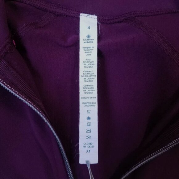Lululemon Nice Asana Jacket 4 XS Raspberry Glo Plum Pow Sweater Stripe Zipper - Picture 8 of 8